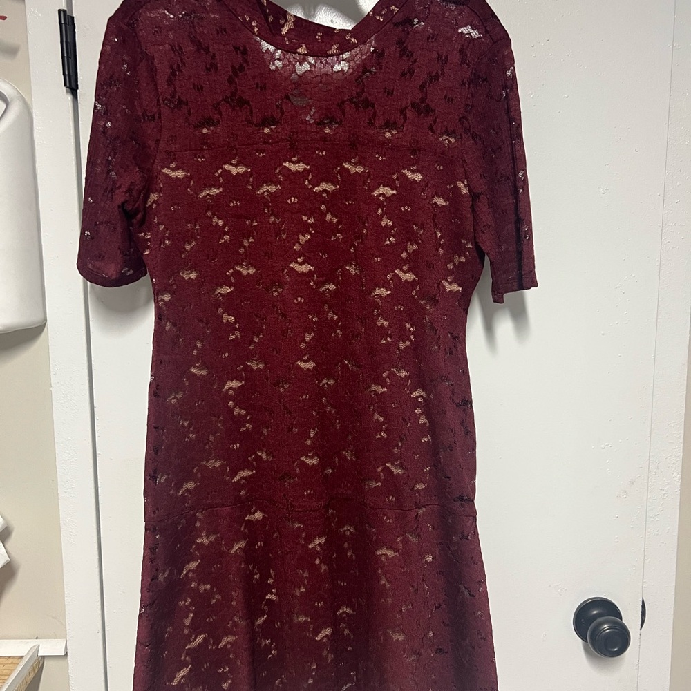 BCBGMaxAzria Burgundy Lace Dress